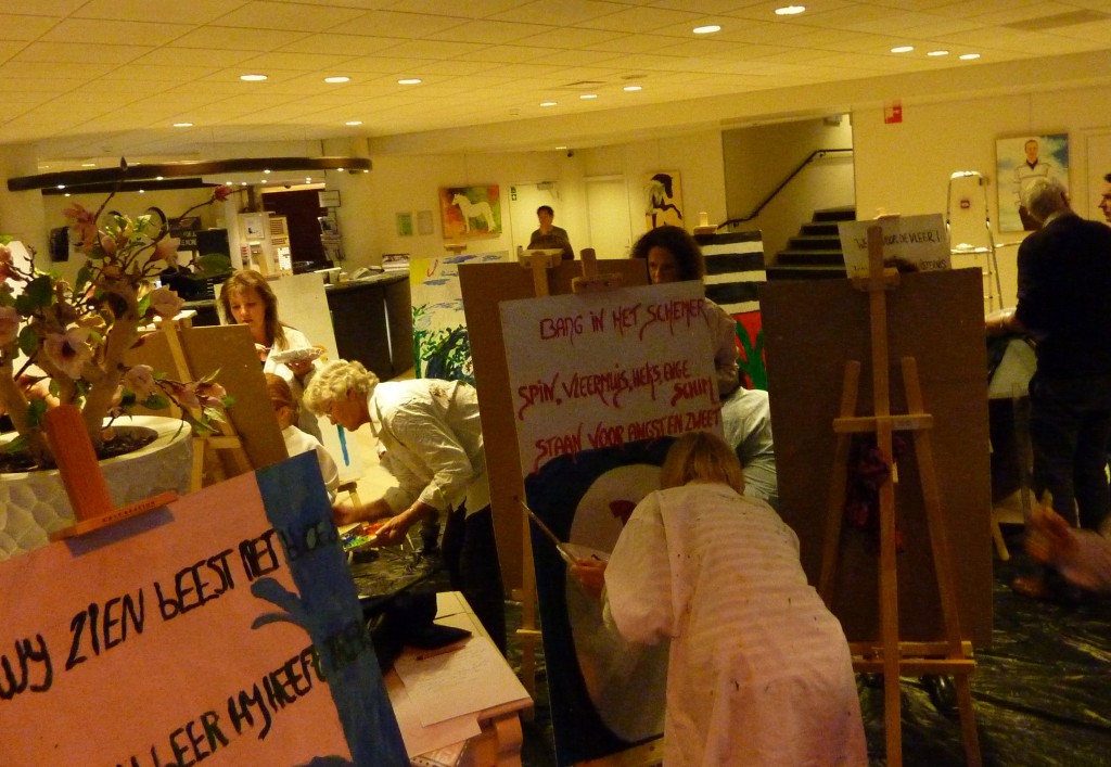 workshop in het NH Hotel door het kunstenaarscollectief Ateliers 1819 i.v.m. Thrillerfestival in Zoetermeer
